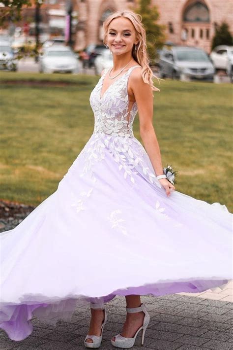 Purple And White Lace Wedding Dresses