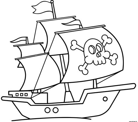 Coloriage Bateau Pirate Facile Dessin Bateau Imprimer