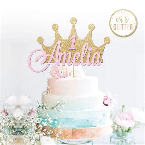 Custom Crown Topper Gold Crown Cake Topper Glitter Cake Etsy