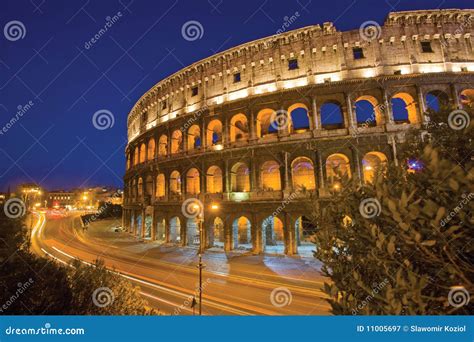 Rome Colosseum By Night Stock Image Image Of Night Colloseum 11005697