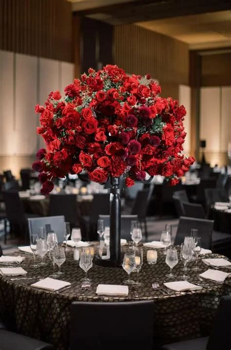 Red Roses Wedding Centerpieces