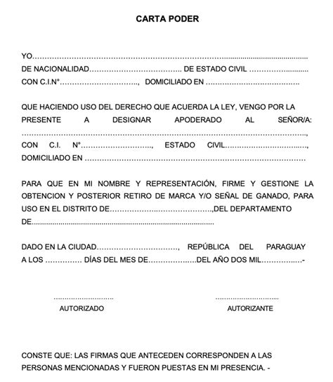 Modelo de carta de permiso para viajar con autorización notarial