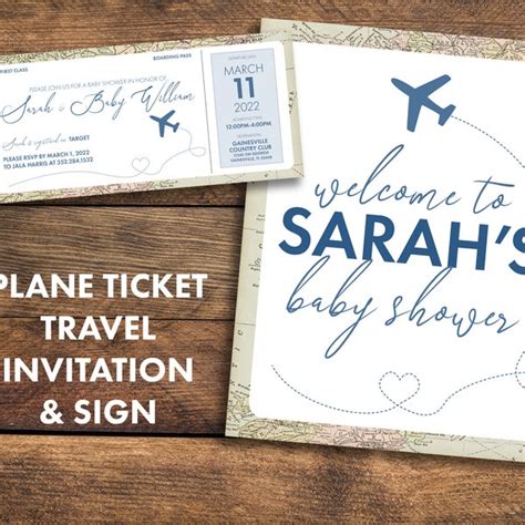 Bridal Shower Plane Ticket Etsy