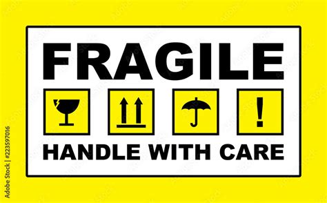 Fragile Warning Sign Label Sticker Stock Illustration Adobe Stock