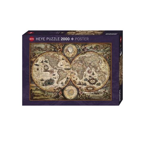 Puzzle Heye Mapa Del Mundo Vintage De Piezas Kubekings