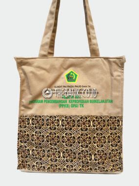 Tas Bahan Blacu Sablon Jakarta Kombinasi Batik Jogja Unik Murah Tote