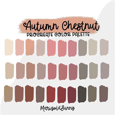 Autumn Chestnut Color Palette For Procreate Canva Adobe And Beyond