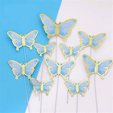 Butterfly Cake Topper Butterfly Cake Accessories Blue Butterflies Cake