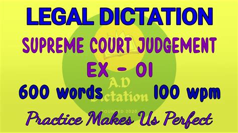 Shorthand Dictation Wpm In English Supreme Court Judgement