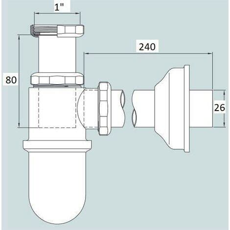 Siphon Bouteille Longueur Mm Avec Raccord Piana Cr