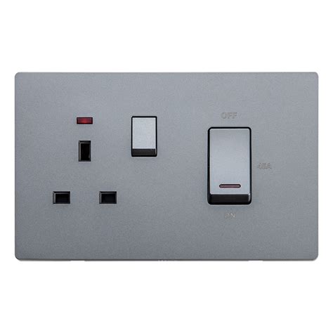 Domus 45a Cooker Switch With 13a Socket 250v Grey Tacc Shop Online Today