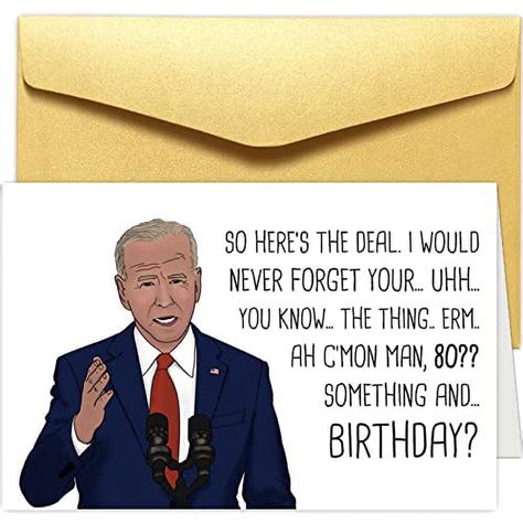 Funny 80th Birthday Card Joe Biden 80 Years Old Birthday Card