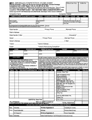 Fillable Online Usdf Entry Form Fax Email Print Pdffiller