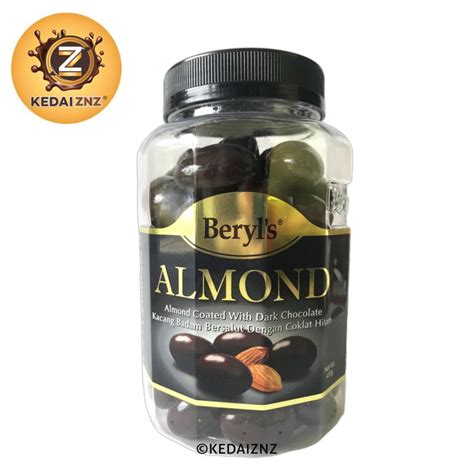 Chocolate Beryls ALMOND Coated With Dark Chocolate Bottle 450g Coklat