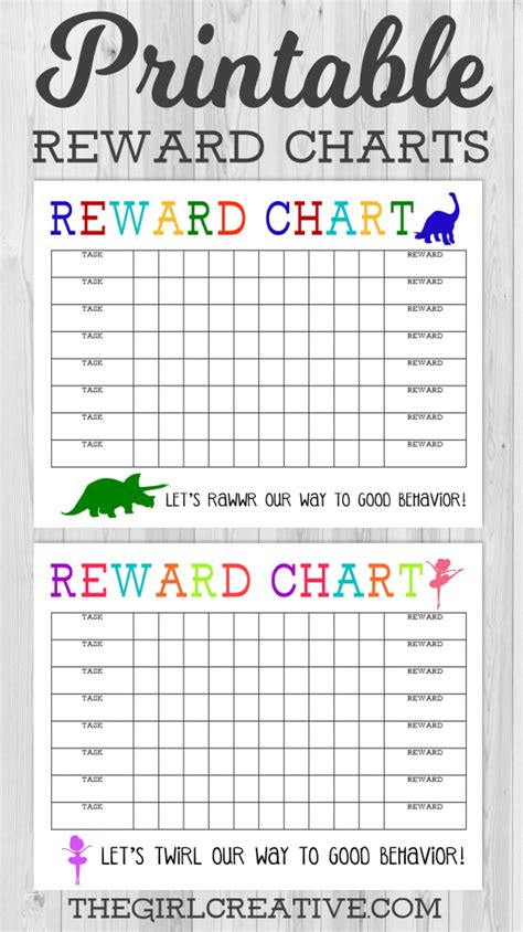 Printable Reward Chart The Girl Creative