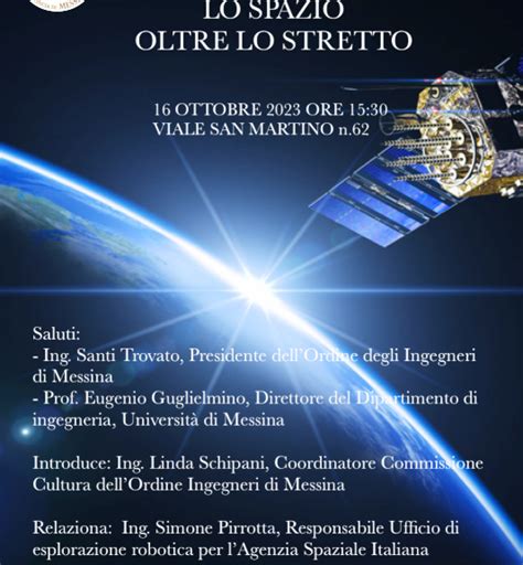 Lunedi 16 Ottobre L Ordine Degli Ingegneri Di Messina Presenta Lo