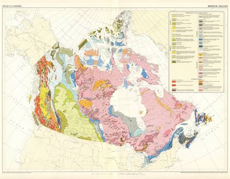 Canada Geology Map Print Atlas of Canada Bedrock Geology - Etsy