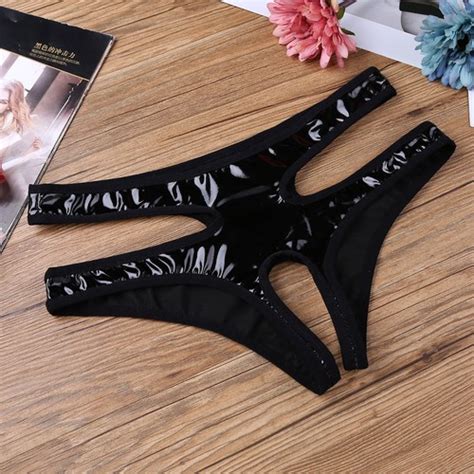 Sexy Damen Low Rise Bikini Slip Offener Schritt String Tanga