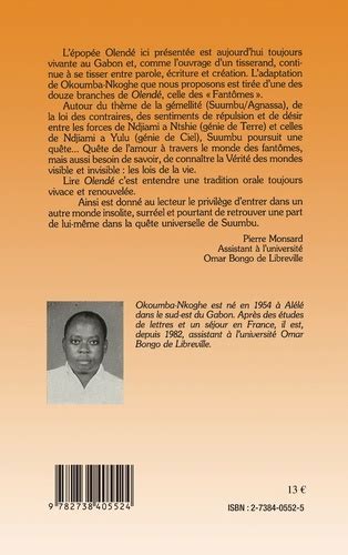 Olendé Une épopée Du Gabon De Okoumba Nkoghe Livre Decitre