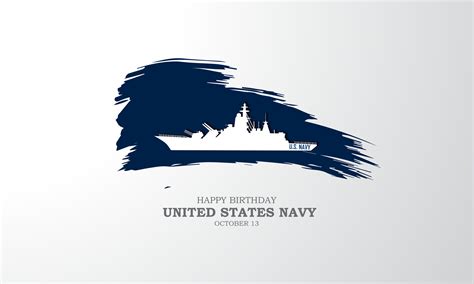 Happy Birthday Us Navy October 13 Background Vector Illustration