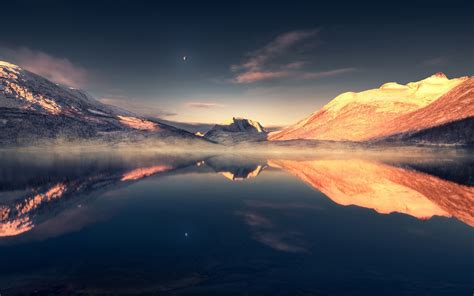 Hermoso Lago Paisaje Alta Calidad Foto Avance Wallpaper