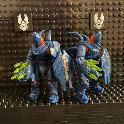 Halo Mega Bloks Construx Covenant Blue Hunter Figures Etsy