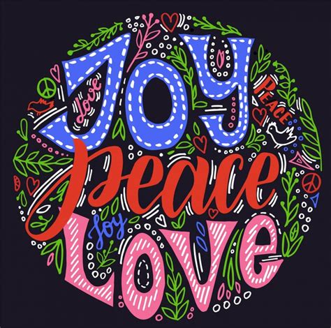 Premium Vector Peace And Joy Lettering Premium Vector Design