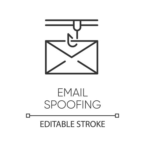 Lineares Symbol für E-Mail-Spoofing. illegitimes Geschäft. gefälschter