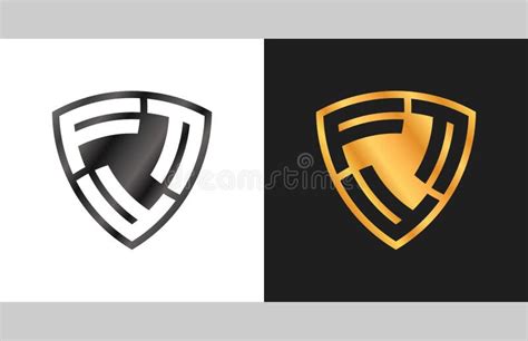 Shield Logo Letter F Security Badge Stock Vector Illustration Of