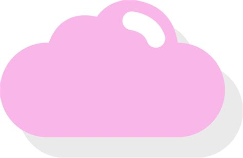 Pink simple cloud, icon illustration, vector on white background ...