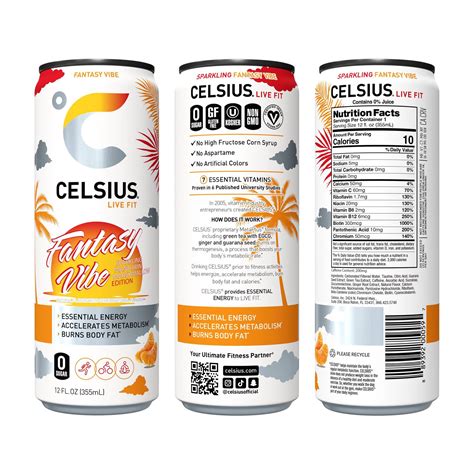 CELSIUS Sparkling Fantasy Vibe Energy Drink 12 Fl Oz Can 12 Fl Oz Shipt