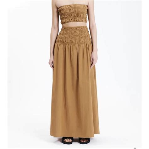 Nude Lucy Oasis Poplin Bodice And Maxi Skirt Set Depop