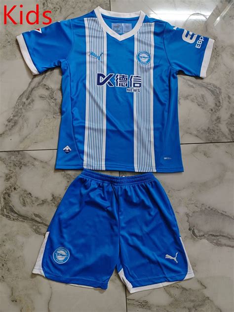 2024 2025 Deportivo Alavés Home Blue Kids Youth Soccer Uniform 4193