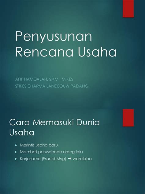 PDF 15 Penyusunan Rencana Usaha Pdf DOKUMEN TIPS