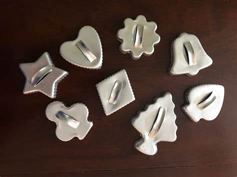 Vintage Holiday Cookie Cutters Tin Cookie Cutter Set Collectible