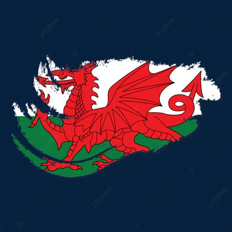 Wales Flag In Brush Stroke Free Vector Wales Flag Wales National Flag Flag Of Wales Png And