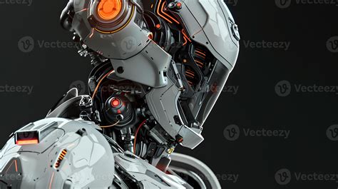 Portrait Of An Android Robot Concept Of Technical Support Neural