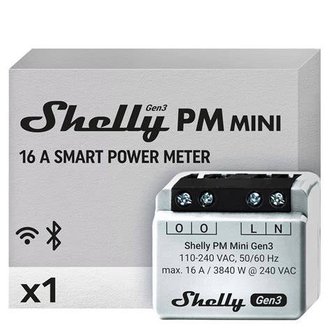 Shelly PM Mini Gen 3 Medidor De Potencia Inteligente WiFi Y Bluetooth 1