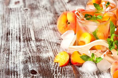 Wallpaper Food Fruit Ice Drink Tangerine Orange Peach Mint