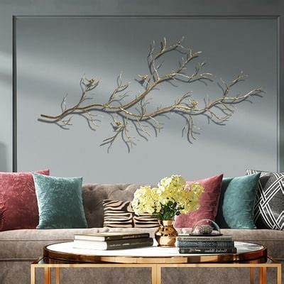 Luxury Creative Metal Branch Birds Wall Decor Home Art In Gold In