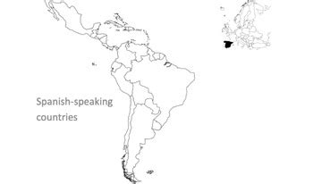 Spanish Speaking Countries Map Tpt Worksheets Library