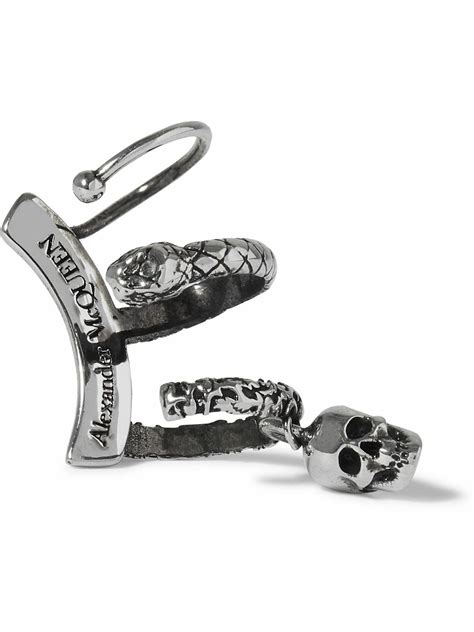 Alexander Mcqueen Burnished Silver Tone Ear Cuff Alexander Mcqueen