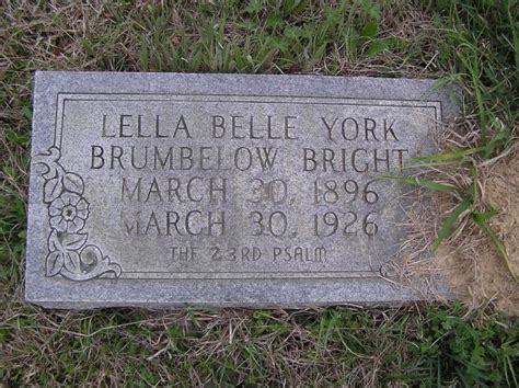 Lella Belle York Brumbelow Bright 1896 1926 Memorial Find A Grave