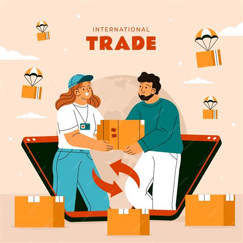 Premium Vector Hand Drawn International Trade Illustration