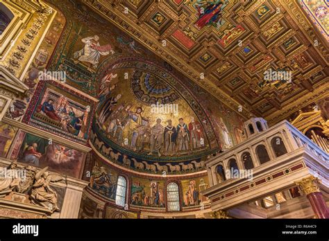 Basilica Di Santa Maria In Trastevere Rome Italy Stock Photo Alamy