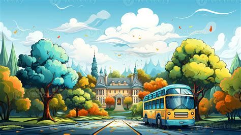 Back to school cartoon background ai 29314857 Stock Photo at Vecteezy