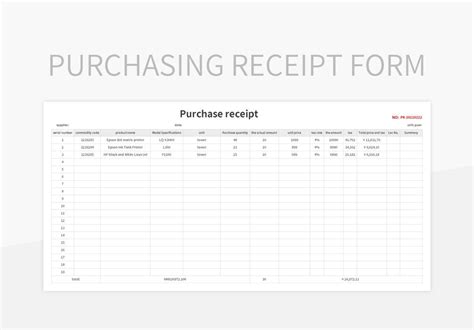 Free Purchase Receipt Form Templates For Google Sheets And Microsoft