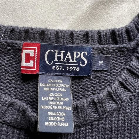 Ralph Lauren Chaps Navy Blue Knitted Jumper Depop