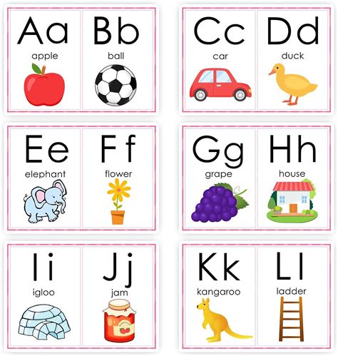 Colorful Illustrative Alphabet Flashcards 4B3 In 2024 Alphabet