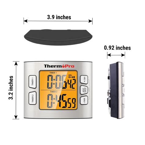 Thermopro Tm Digital Lcd Kitchen Timer Dual Countdown Cooking Timer